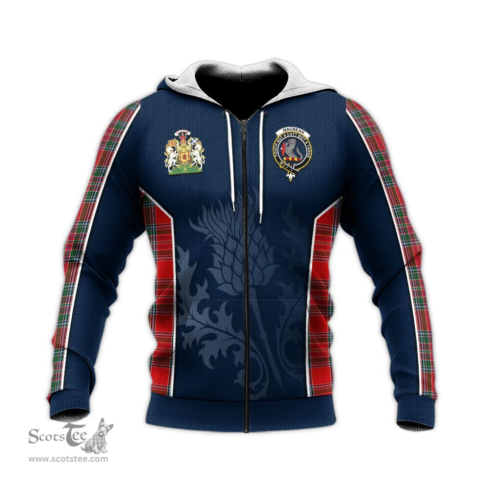 ScotsTee Shop Scottish MacBean Clan Scottish Crest and Scottish Thistle Sport Tartan Hoodie