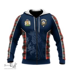ScotsTee Shop Scottish MacLachlan Weathered Clan Scottish Crest and Scottish Thistle Sport Tartan Hoodie