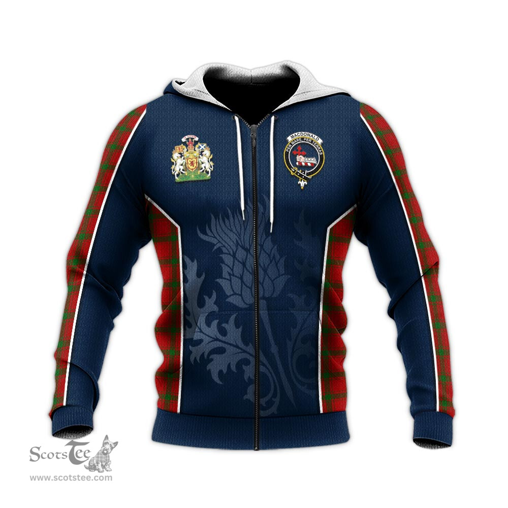 ScotsTee Shop Scottish MacDonald of Sleat Clan Scottish Crest and Scottish Thistle Sport Tartan Hoodie