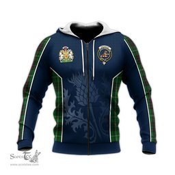 ScotsTee Shop Scottish MacAulay of Lewis Clan Scottish Crest and Scottish Thistle Sport Tartan Hoodie