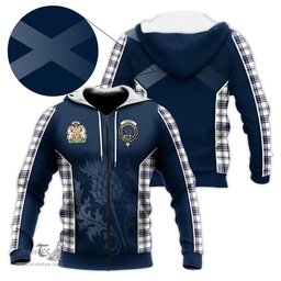 ScotsTee Shop Scottish Hannay Modern Clan Scottish Crest and Scottish Thistle Sport Tartan Hoodie