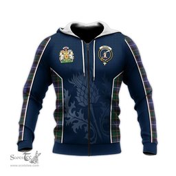 ScotsTee Shop Scottish MacRae Hunting Modern Clan Scottish Crest and Scottish Thistle Sport Tartan Hoodie