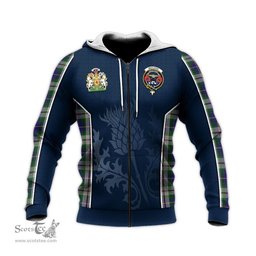 ScotsTee Shop Scottish MacLeod Of Californian Clan Scottish Crest and Scottish Thistle Sport Tartan Hoodie