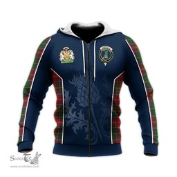 ScotsTee Shop Scottish Somerville Clan Scottish Crest and Scottish Thistle Sport Tartan Hoodie