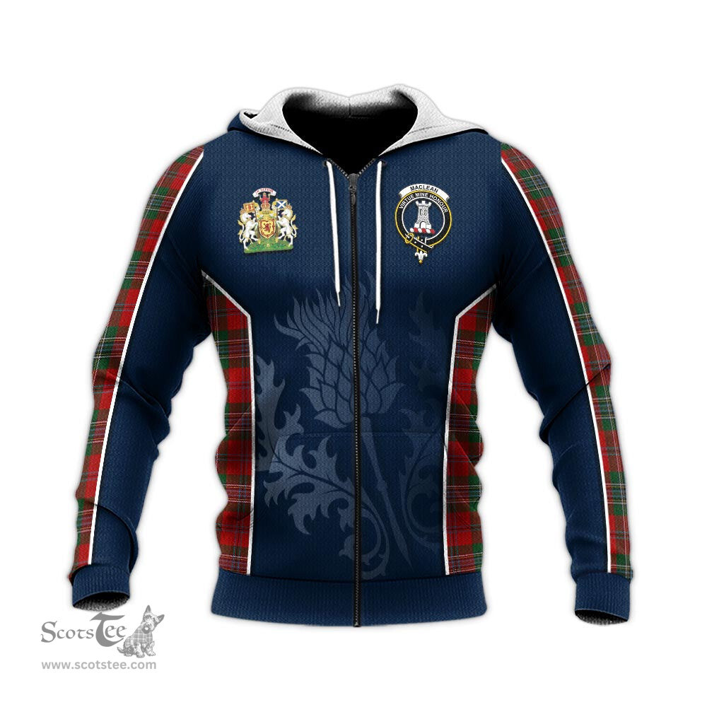ScotsTee Shop Scottish MacLean Clan Scottish Crest and Scottish Thistle Sport Tartan Hoodie