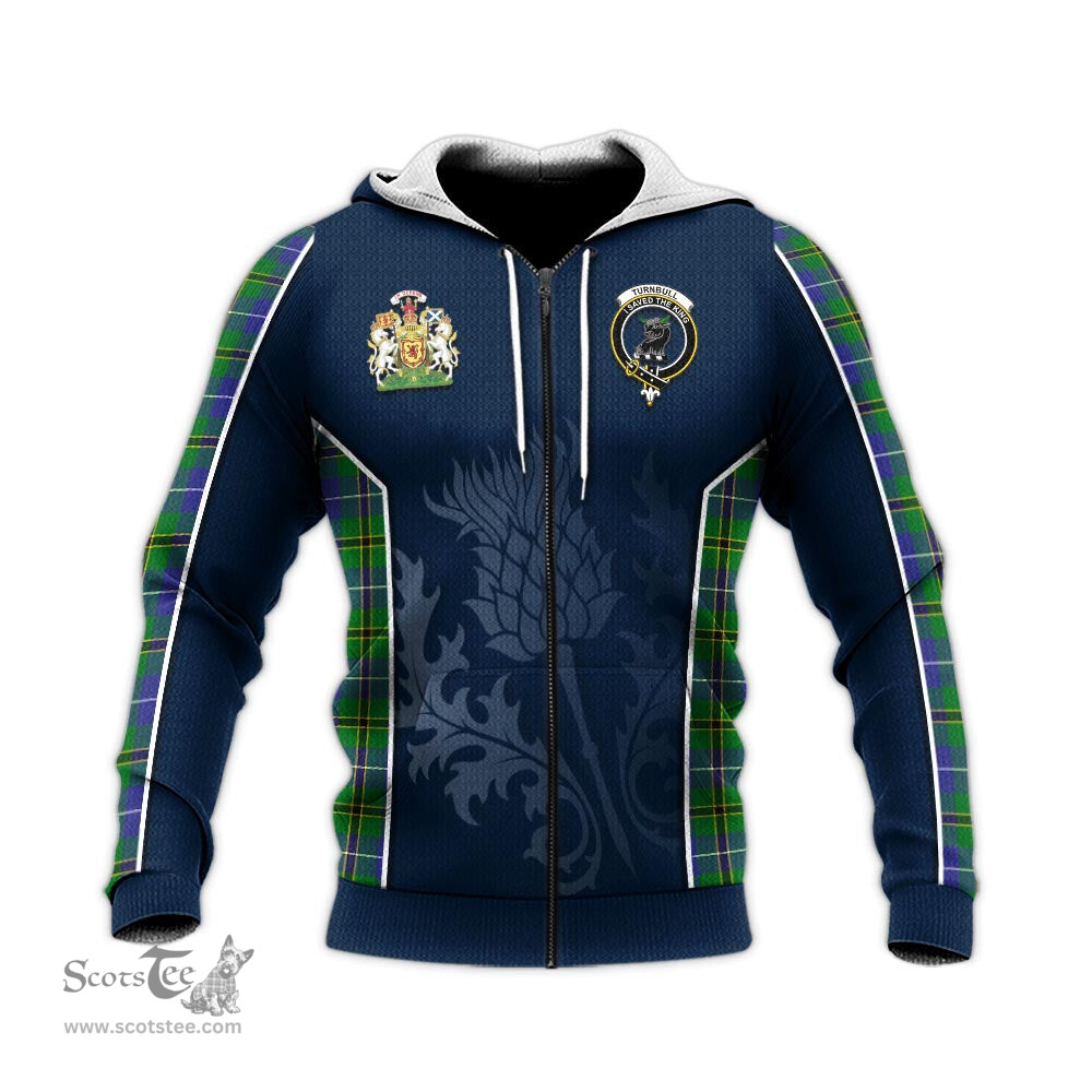 ScotsTee Shop Scottish Turnbull Hunting Clan Scottish Crest and Scottish Thistle Sport Tartan Hoodie