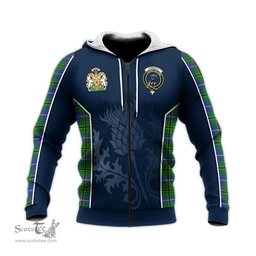 ScotsTee Shop Scottish Turnbull Hunting Clan Scottish Crest and Scottish Thistle Sport Tartan Hoodie