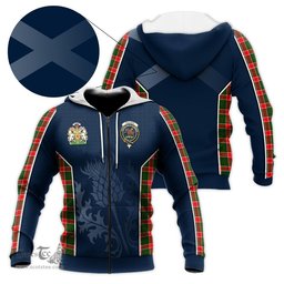 ScotsTee Shop Scottish Pollock Modern Clan Scottish Crest and Scottish Thistle Sport Tartan Hoodie