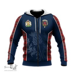 ScotsTee Shop Scottish Stuart of Bute Clan Scottish Crest and Scottish Thistle Sport Tartan Hoodie
