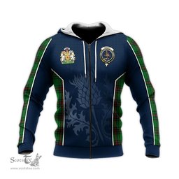 ScotsTee Shop Scottish Orrock Clan Scottish Crest and Scottish Thistle Sport Tartan Hoodie
