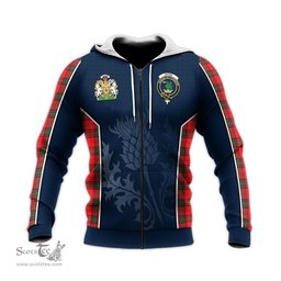 ScotsTee Shop Scottish Seton Modern Clan Scottish Crest and Scottish Thistle Sport Tartan Hoodie