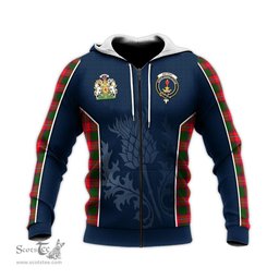 ScotsTee Shop Scottish Rattray Modern Clan Scottish Crest and Scottish Thistle Sport Tartan Hoodie