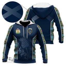 ScotsTee Shop Scottish Walkinshaw Clan Scottish Crest and Scottish Thistle Sport Tartan Hoodie