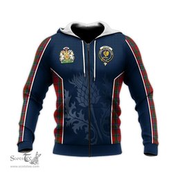 ScotsTee Shop Scottish Sinclair Clan Scottish Crest and Scottish Thistle Sport Tartan Hoodie