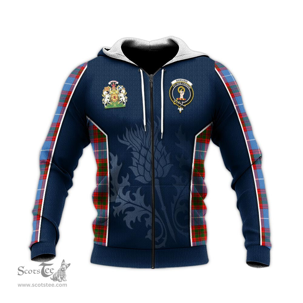 ScotsTee Shop Scottish Skirving Clan Scottish Crest and Scottish Thistle Sport Tartan Hoodie