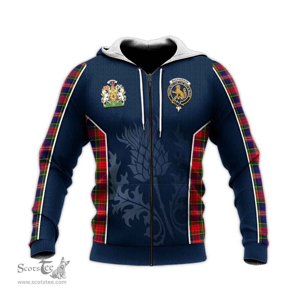 ScotsTee Shop Scottish MacPherson Modern Clan Scottish Crest and Scottish Thistle Sport Tartan Hoodie