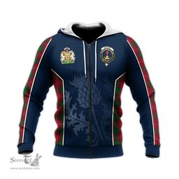 ScotsTee Shop Scottish Rattray Clan Scottish Crest and Scottish Thistle Sport Tartan Hoodie