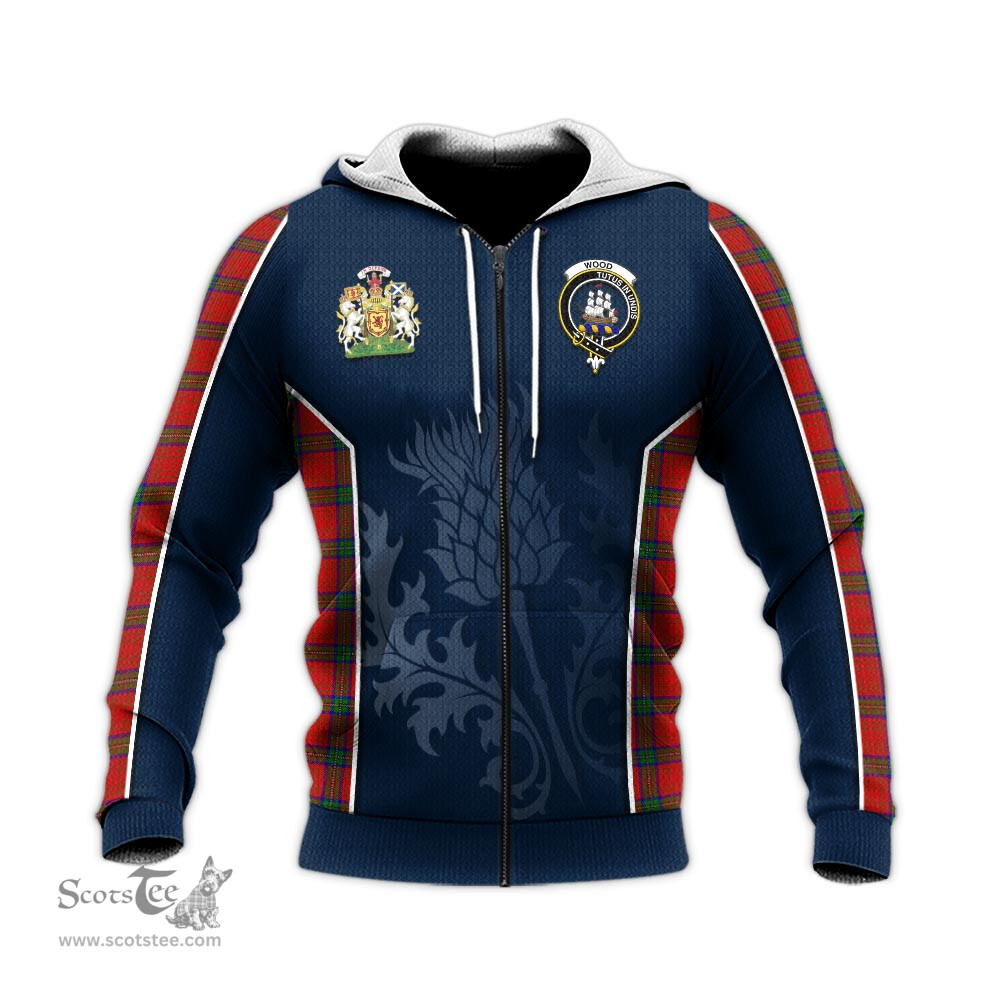 ScotsTee Shop Scottish Wood Dress Clan Scottish Crest and Scottish Thistle Sport Tartan Hoodie