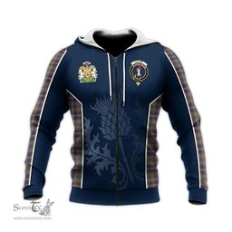 ScotsTee Shop Scottish Taylor Weathered Clan Scottish Crest and Scottish Thistle Sport Tartan Hoodie