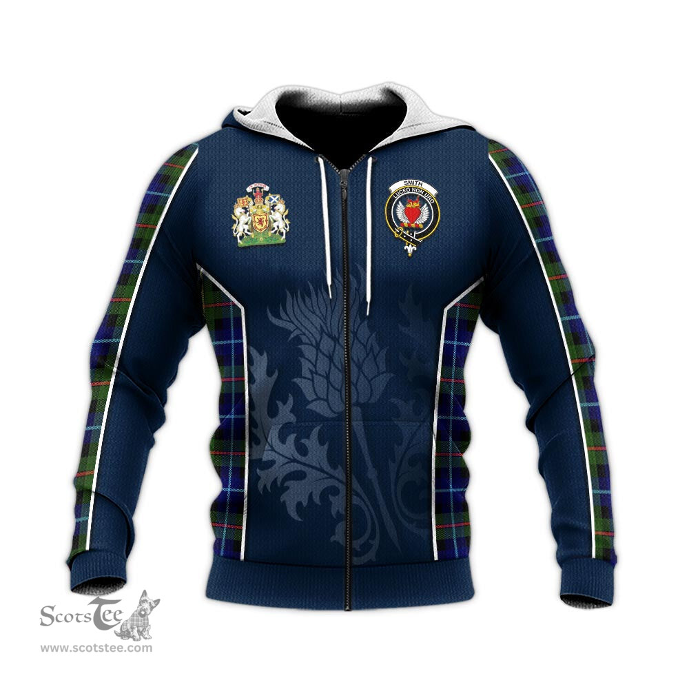 ScotsTee Shop Scottish Smith Modern Clan Scottish Crest and Scottish Thistle Sport Tartan Hoodie