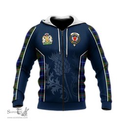 ScotsTee Shop Scottish Smith Modern Clan Scottish Crest and Scottish Thistle Sport Tartan Hoodie