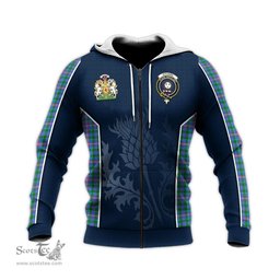 ScotsTee Shop Scottish Pitcairn Hunting Clan Scottish Crest and Scottish Thistle Sport Tartan Hoodie