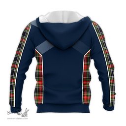 ScotsTee Shop Scottish Stewart Black Clan Scottish Crest and Scottish Thistle Sport Tartan Hoodie