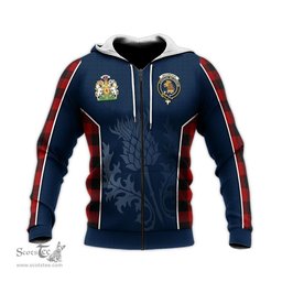 ScotsTee Shop Scottish Rob Roy Macgregor Clan Scottish Crest and Scottish Thistle Sport Tartan Hoodie
