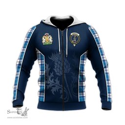 ScotsTee Shop Scottish Roberton Clan Scottish Crest and Scottish Thistle Sport Tartan Hoodie