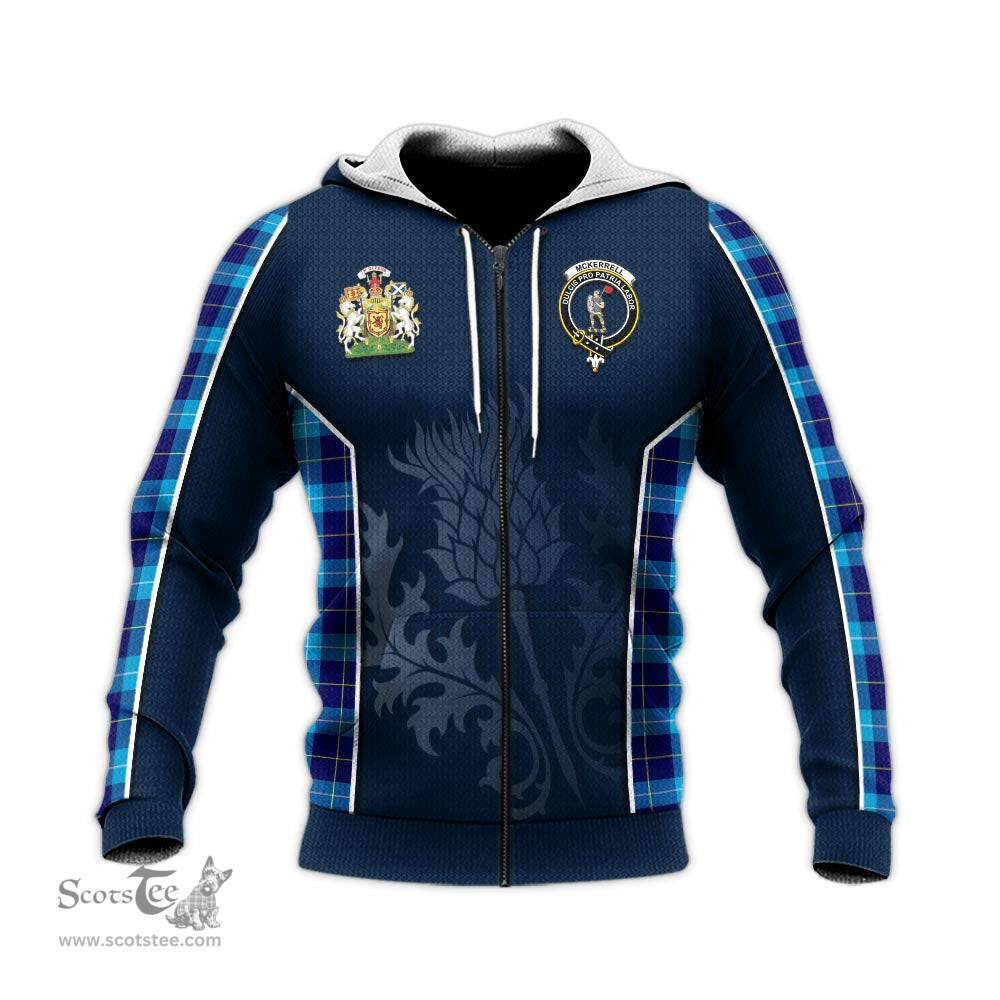 ScotsTee Shop Scottish McKerrell Clan Scottish Crest and Scottish Thistle Sport Tartan Hoodie
