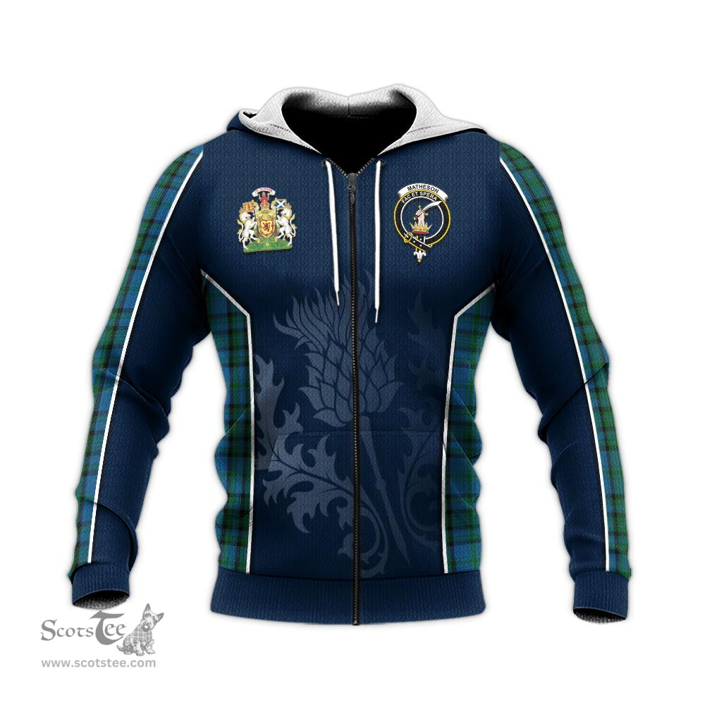 ScotsTee Shop Scottish Matheson Hunting Clan Scottish Crest and Scottish Thistle Sport Tartan Hoodie