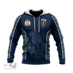 ScotsTee Shop Scottish MacRae Hunting Ancient Clan Scottish Crest and Scottish Thistle Sport Tartan Hoodie