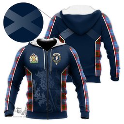 ScotsTee Shop Scottish Pennycook Clan Scottish Crest and Scottish Thistle Sport Tartan Hoodie