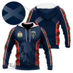 ScotsTee Shop Scottish Somerville Modern Clan Scottish Crest and Scottish Thistle Sport Tartan Hoodie