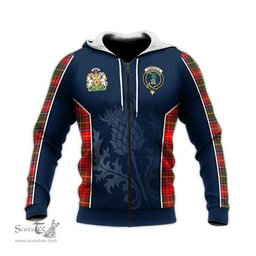 ScotsTee Shop Scottish Somerville Modern Clan Scottish Crest and Scottish Thistle Sport Tartan Hoodie