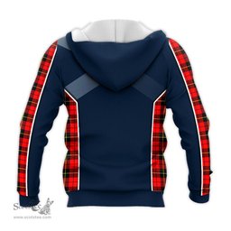 ScotsTee Shop Scottish Wallace Hunting Red Clan Scottish Crest and Scottish Thistle Sport Tartan Hoodie