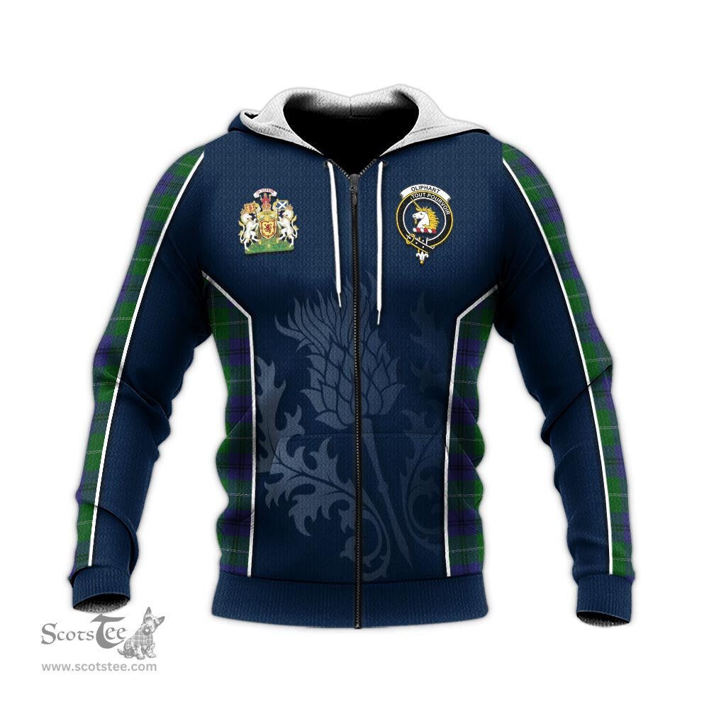 ScotsTee Shop Scottish Oliphant Clan Scottish Crest and Scottish Thistle Sport Tartan Hoodie