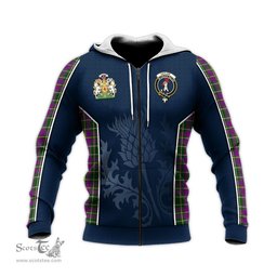 ScotsTee Shop Scottish Taylor Clan Scottish Crest and Scottish Thistle Sport Tartan Hoodie