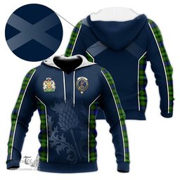 ScotsTee Shop Scottish Rollo Modern Clan Scottish Crest and Scottish Thistle Sport Tartan Hoodie