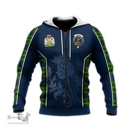 ScotsTee Shop Scottish Rollo Modern Clan Scottish Crest and Scottish Thistle Sport Tartan Hoodie