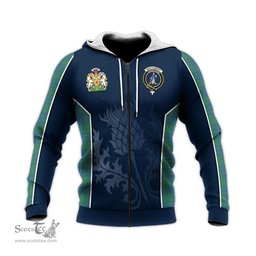 ScotsTee Shop Scottish Montgomery Ancient Clan Scottish Crest and Scottish Thistle Sport Tartan Hoodie