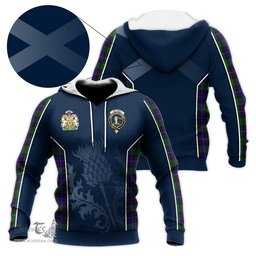 ScotsTee Shop Scottish Mitchell Clan Scottish Crest and Scottish Thistle Sport Tartan Hoodie