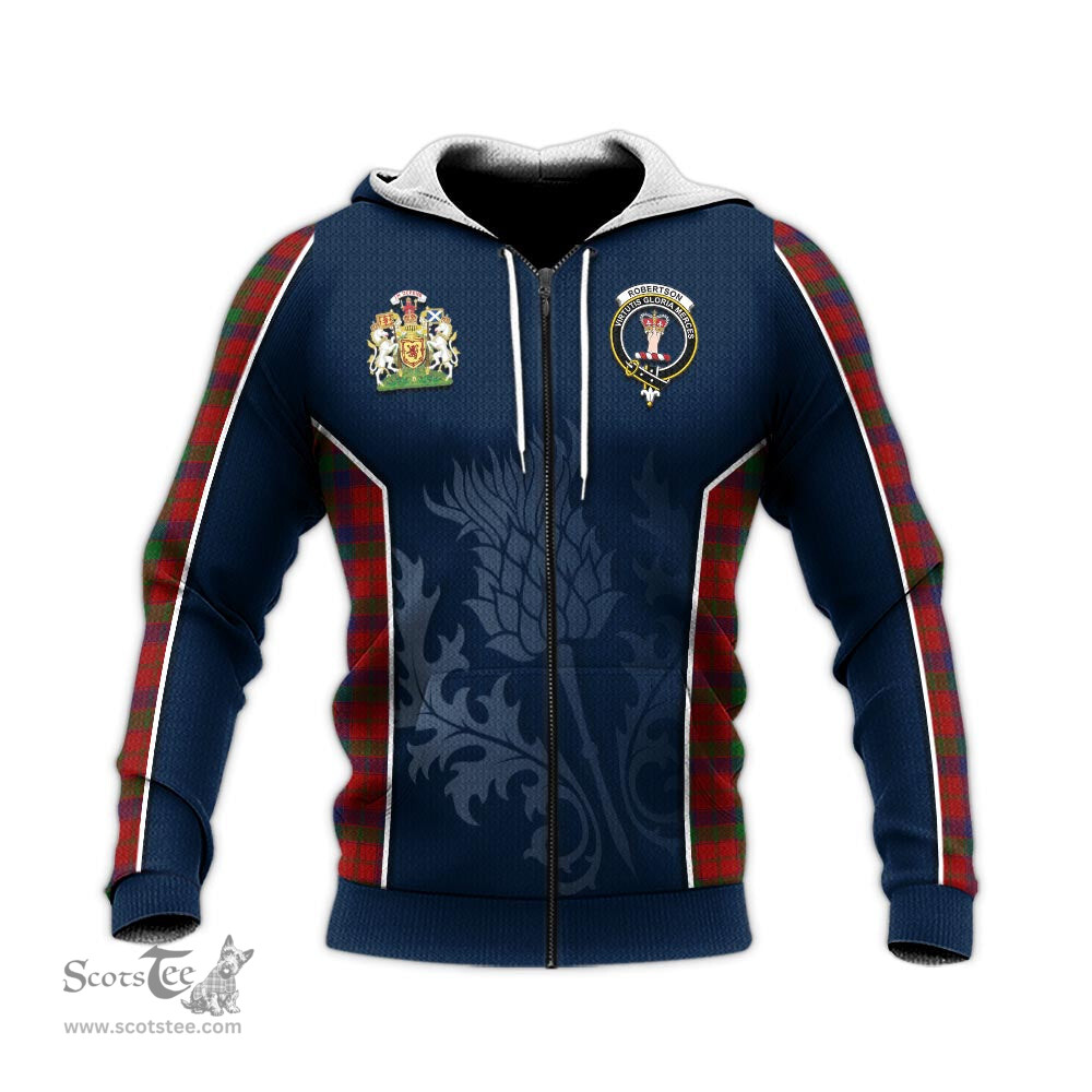 ScotsTee Shop Scottish Robertson Clan Scottish Crest and Scottish Thistle Sport Tartan Hoodie