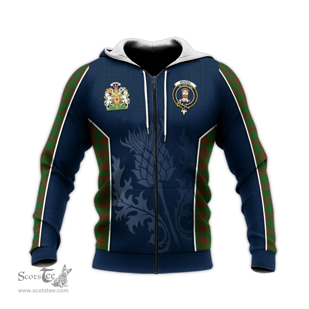 ScotsTee Shop Scottish Menzies Clan Scottish Crest and Scottish Thistle Sport Tartan Hoodie