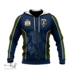 ScotsTee Shop Scottish Menzies Clan Scottish Crest and Scottish Thistle Sport Tartan Hoodie