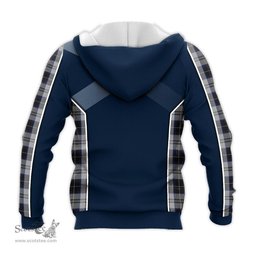 ScotsTee Shop Scottish Menzies Black Dress Clan Scottish Crest and Scottish Thistle Sport Tartan Hoodie