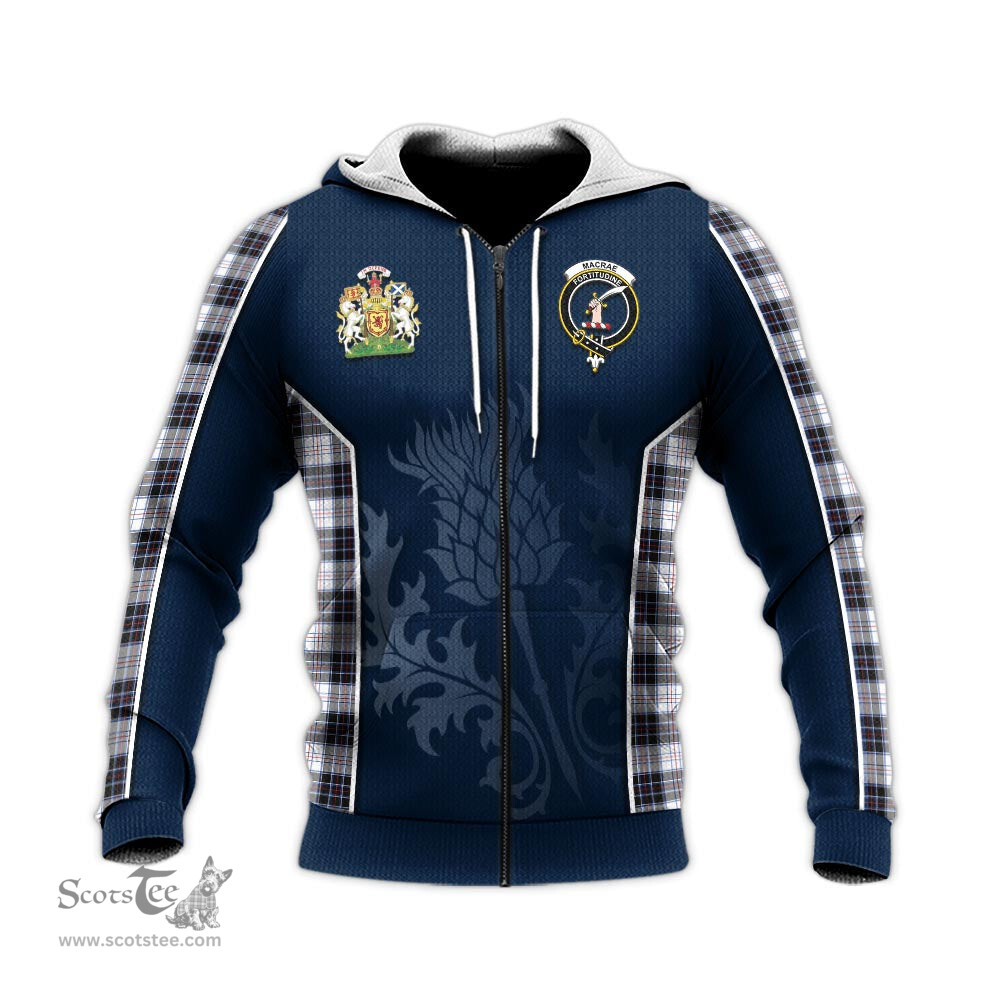 ScotsTee Shop Scottish MacRae Dress Modern Clan Scottish Crest and Scottish Thistle Sport Tartan Hoodie