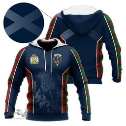 ScotsTee Shop Scottish MacPhail Clan Scottish Crest and Scottish Thistle Sport Tartan Hoodie
