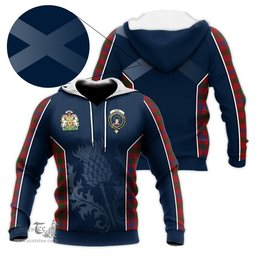 ScotsTee Shop Scottish Ross Clan Scottish Crest and Scottish Thistle Sport Tartan Hoodie