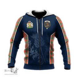 ScotsTee Shop Scottish Munro Ancient Clan Scottish Crest and Scottish Thistle Sport Tartan Hoodie